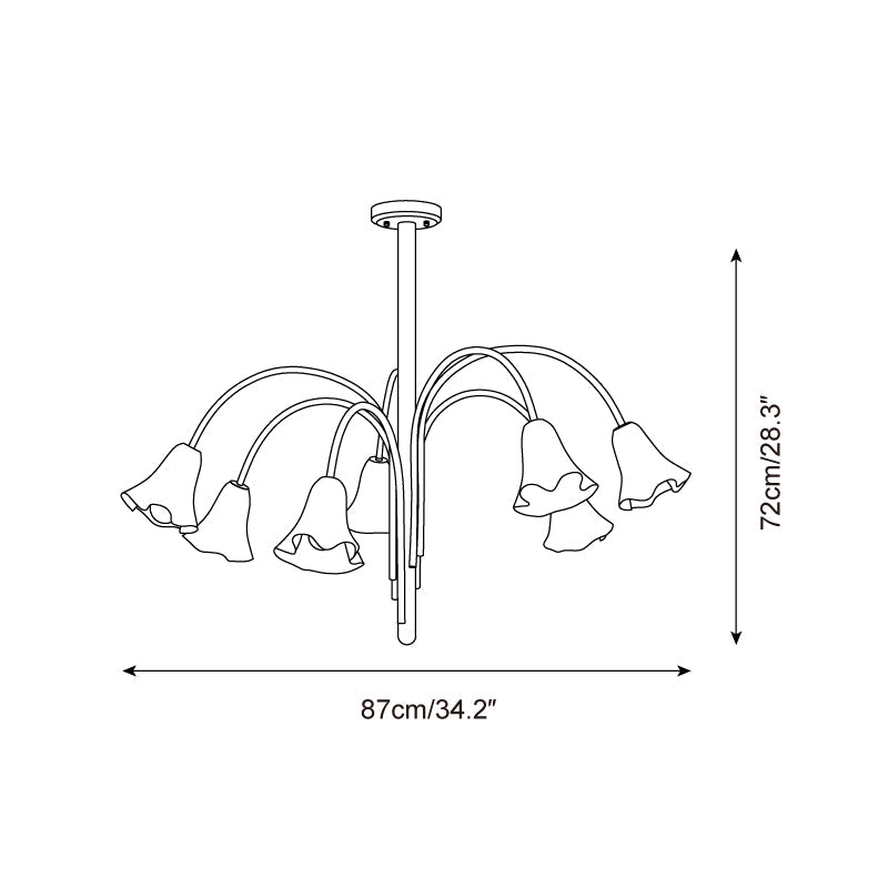 Bellina Moderner romantischer Kronleuchter – Botanisches Liliendesign mit Glasblumen