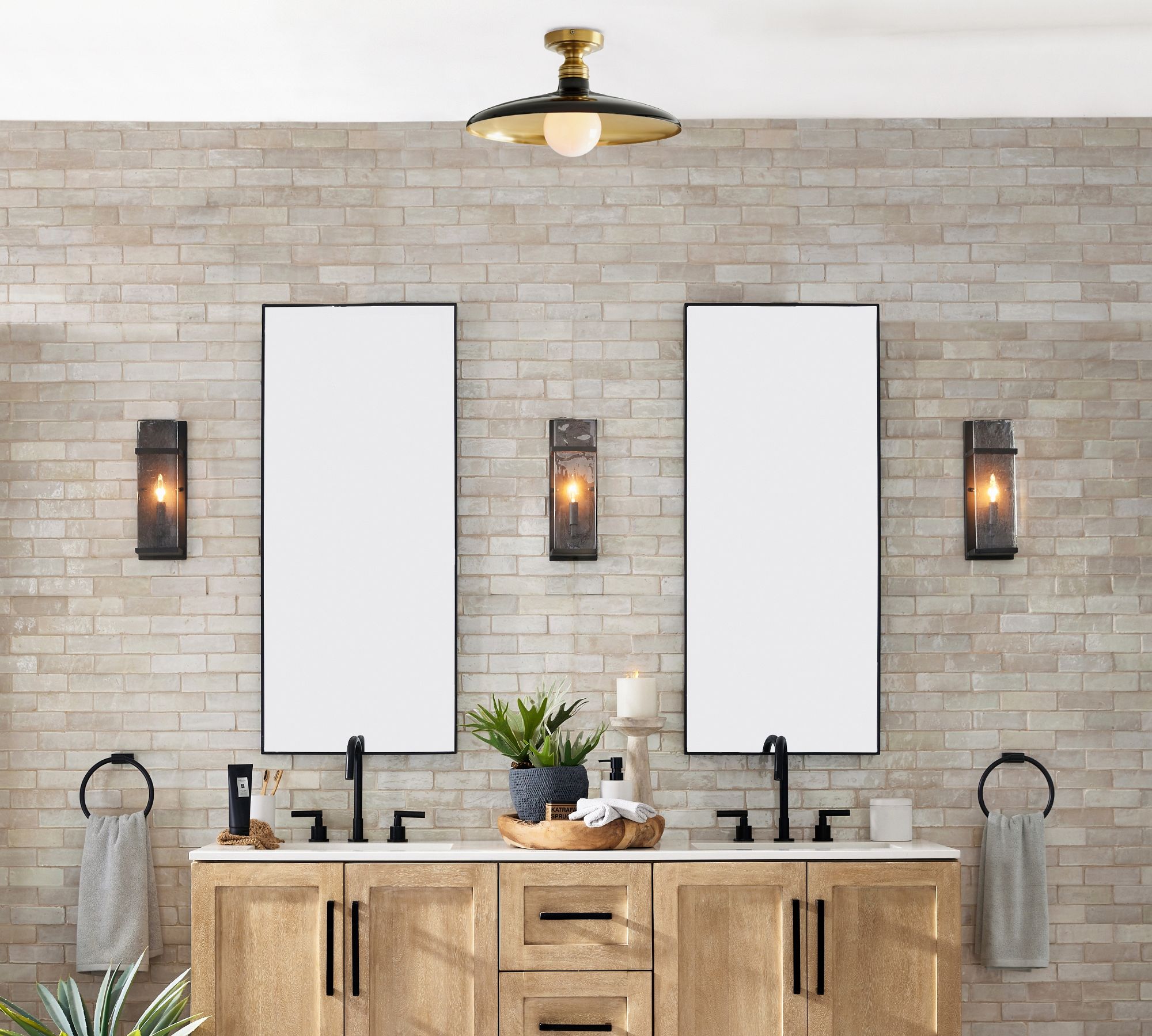 Forvara Rustic Metal Ceiling Light - Black Flush Mount for Entryway