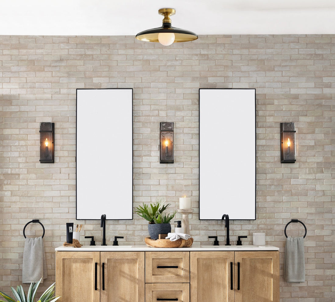 Forvara Rustic Metal Ceiling Light - Black Flush Mount for Entryway