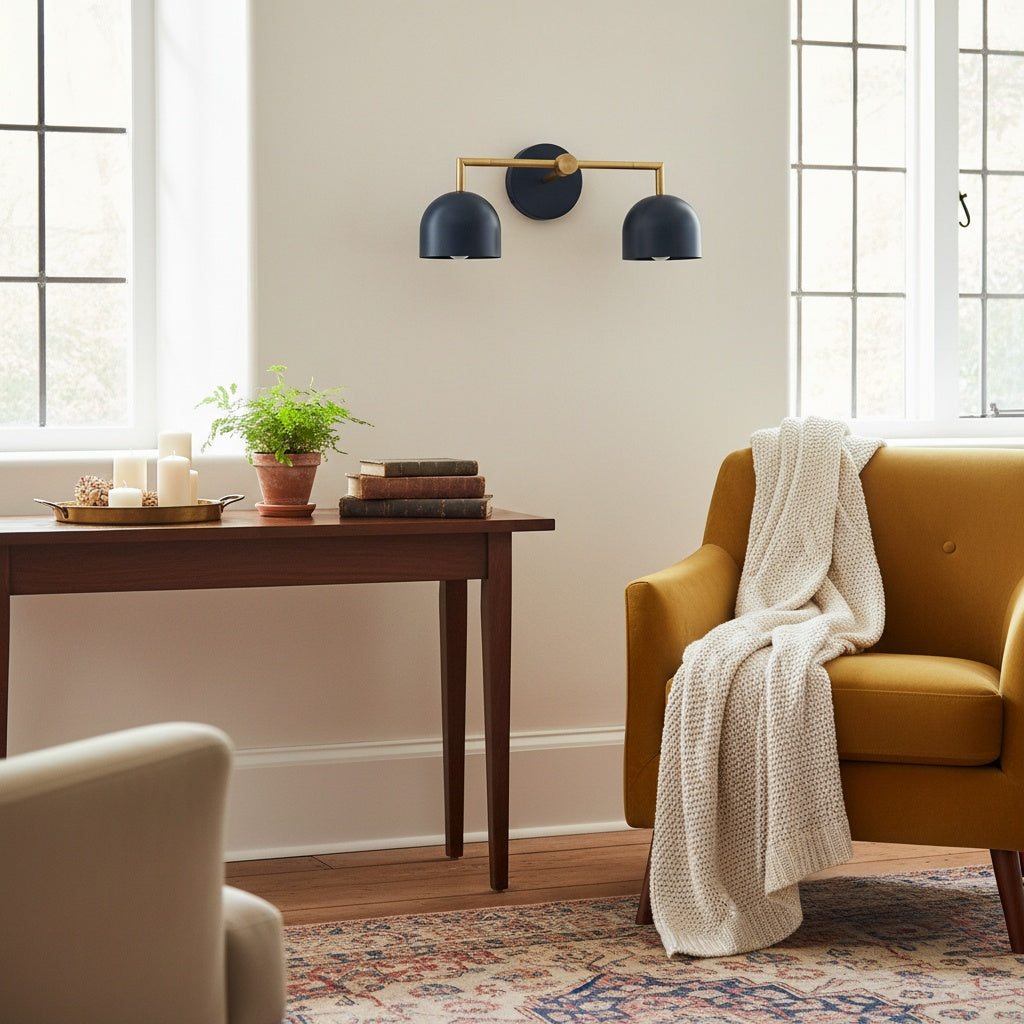 Metio Dome Farmhouse Vanity Wall Light Colorful Metal Sconce