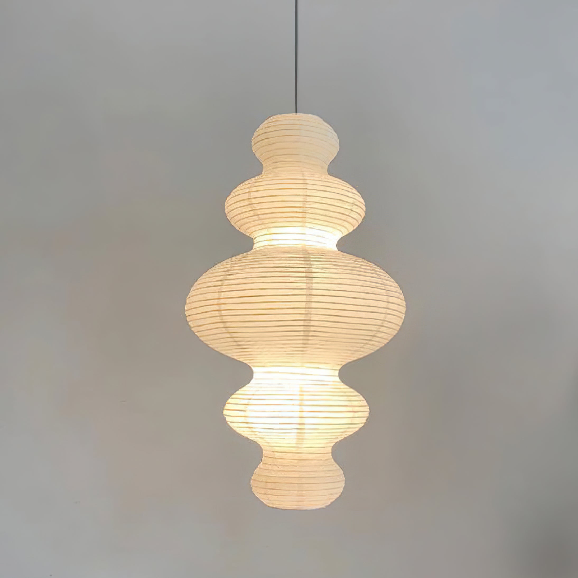 Luxurious Pendant Swag Lamp - Sculptural Rice Paper Lamp for Bedroom