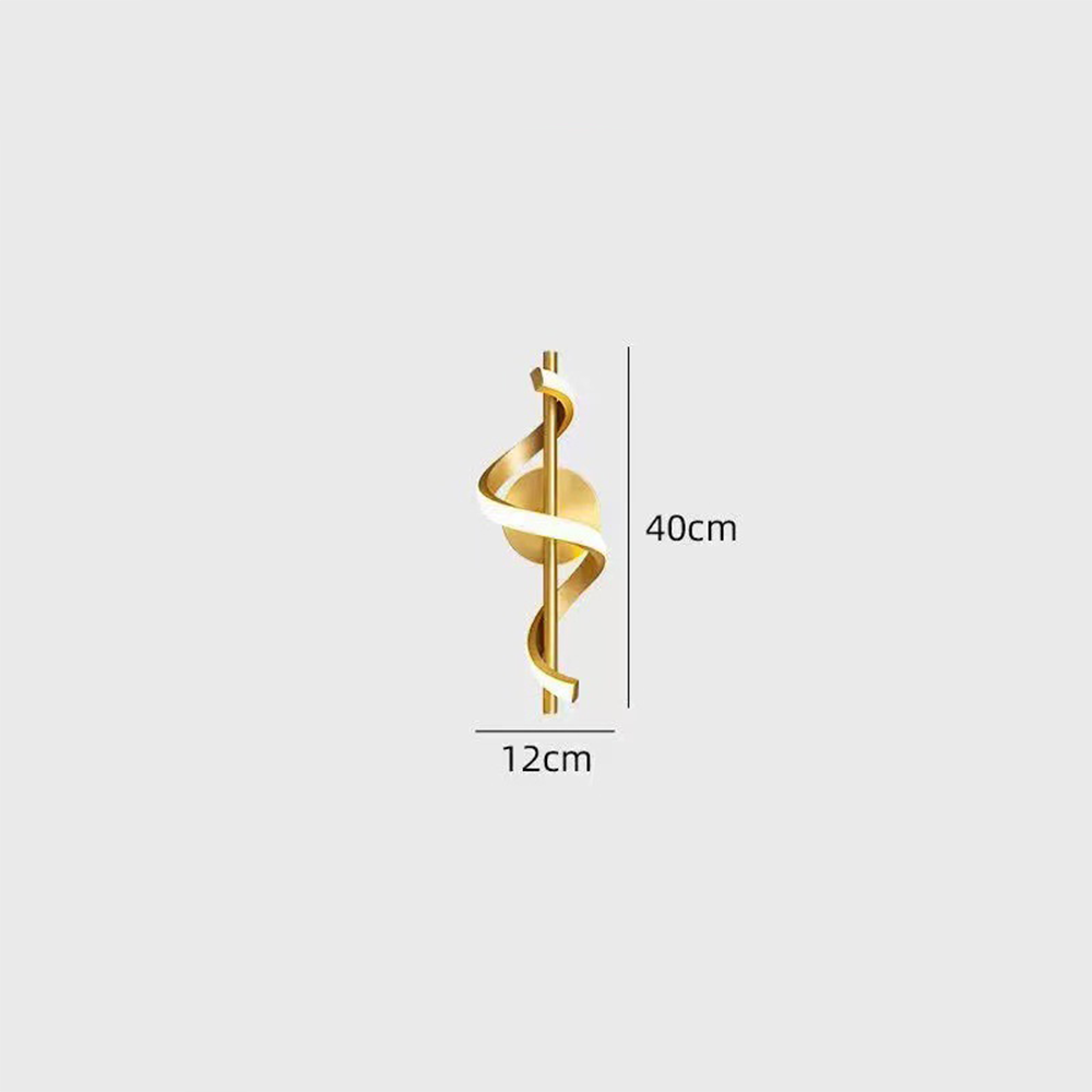 Adjustable Streamlined Wall Sconce - Modern Brass Curved Bedside Lamp