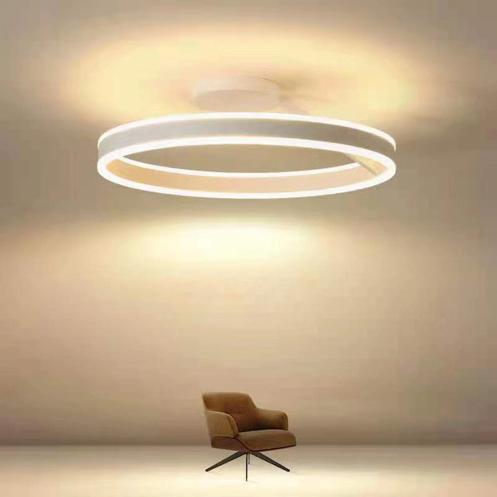 Metal Circle Ceiling Light - Minimalist LED Lamp for Living Room
