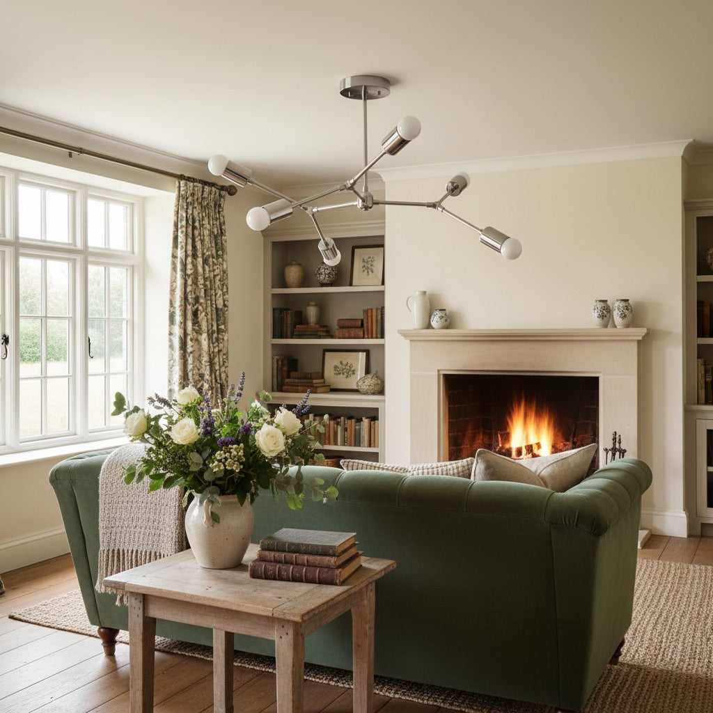 Mobilux Line Industrieller geometrischer Kronleuchter – Deckenleuchte aus Chromnickel