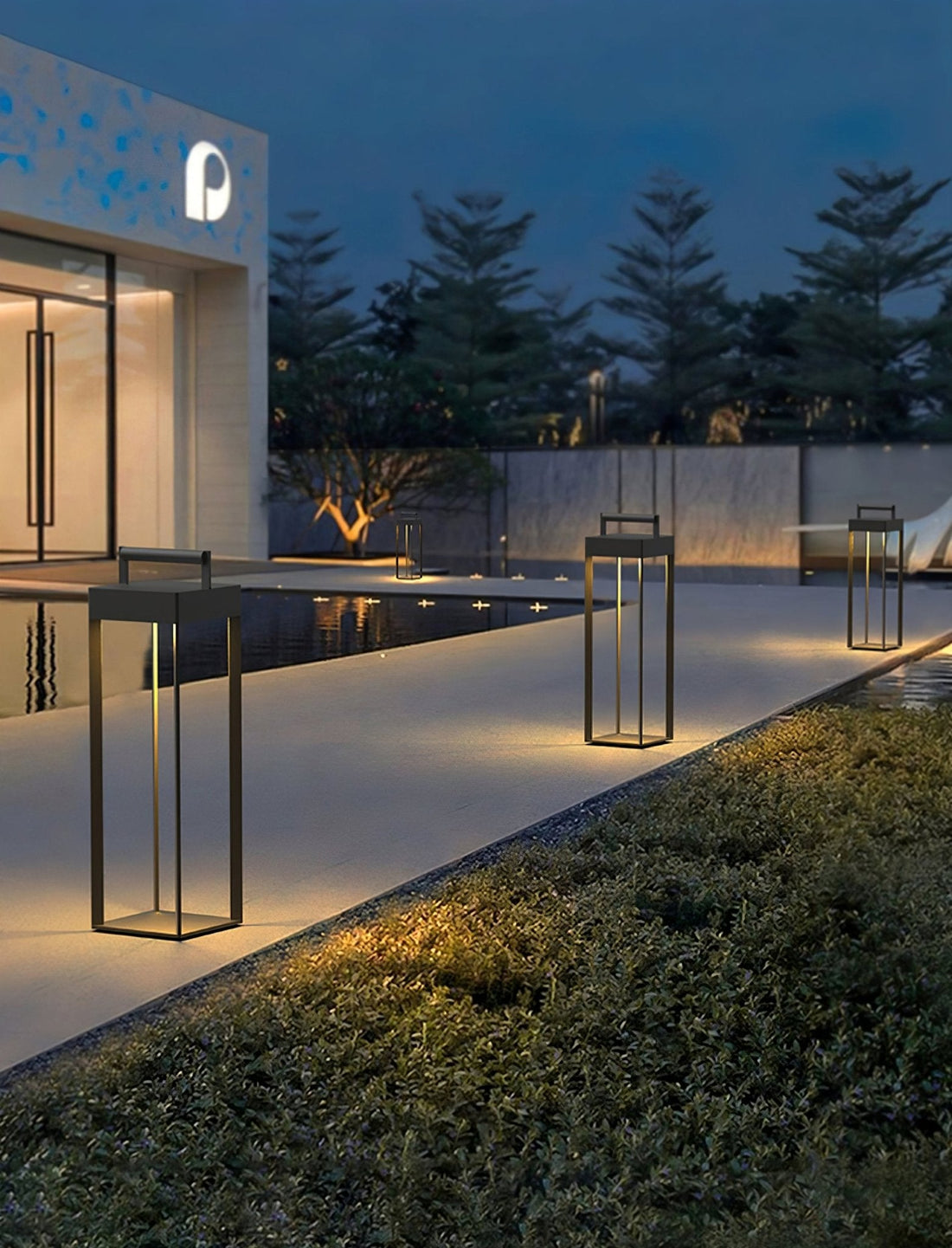 Solarlaterne Außenlampe - Geometrisches LED-Licht für Garten &amp; Terrasse