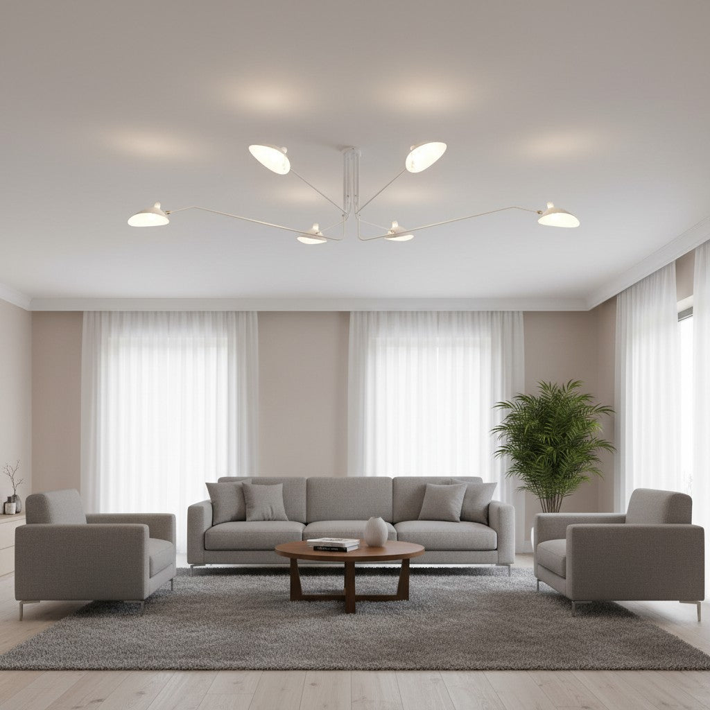 Arclume Arc Ceiling Lamp – Sculptural Design with Adjustable Arms for Modern Spaces N43
