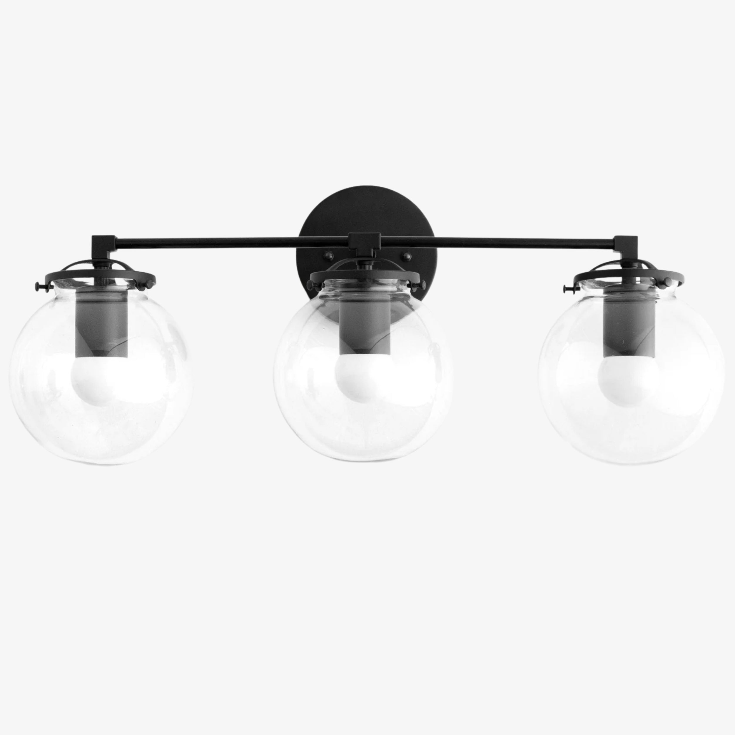 Glorica Glass 3 Shade Globe Vanity Light - Soft Bathroom Light Fixture