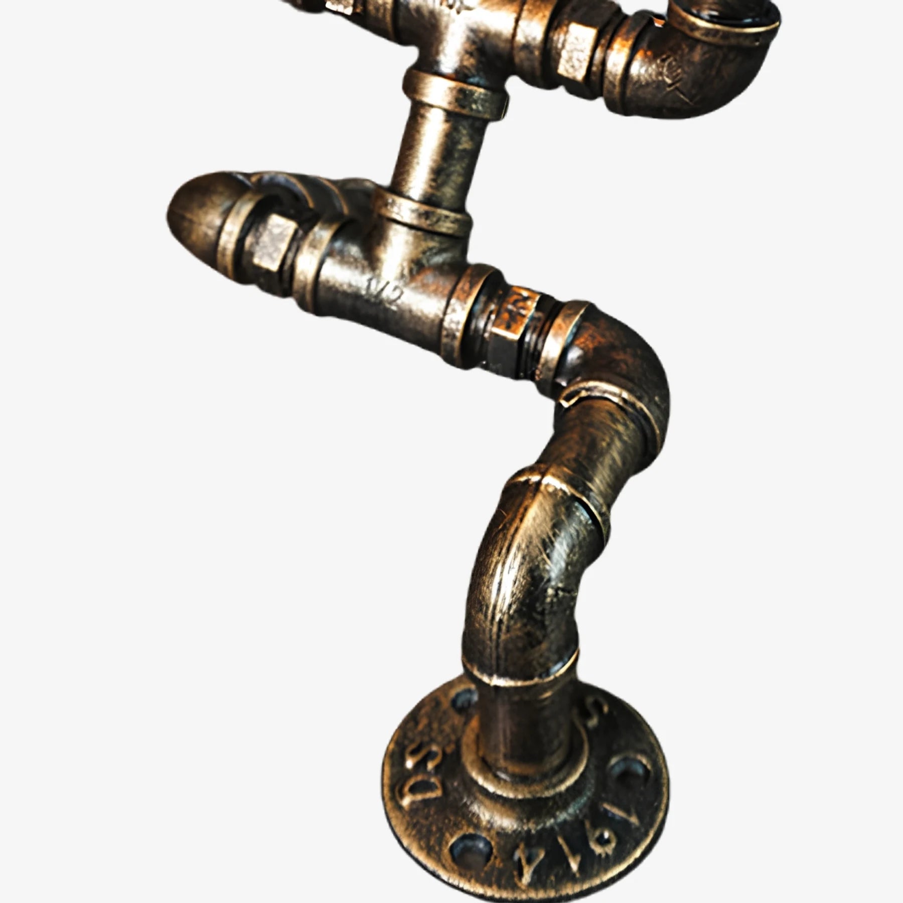 Aged metal pipe joint detail