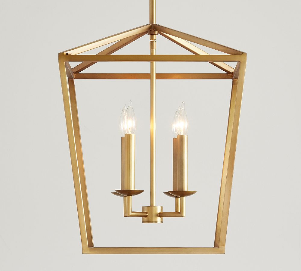 Rowan Brass Lantern Pendant Lamp - Modern Handcrafted Ceiling Fixture