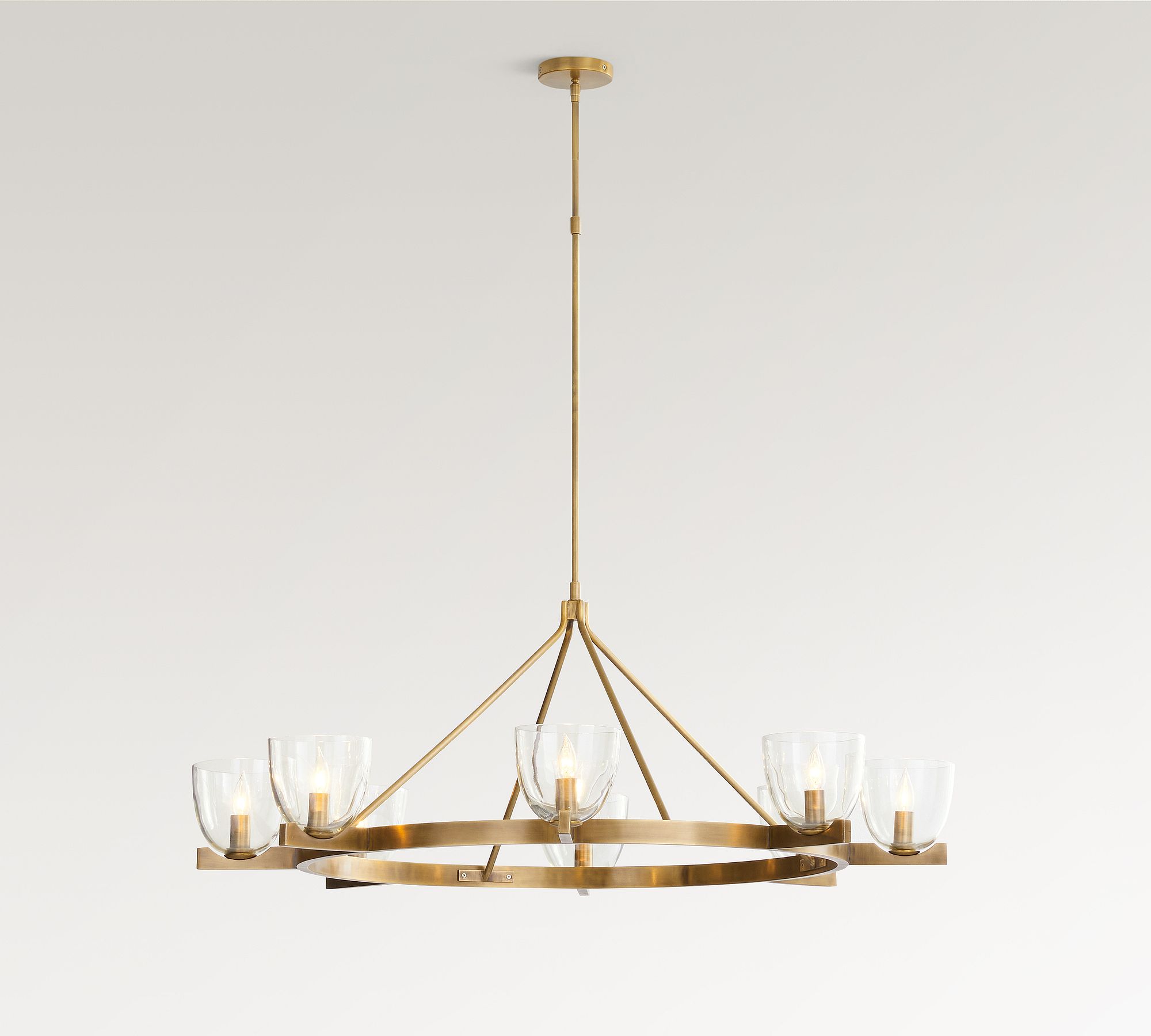 Auria Hand-blown Glass Metal Chandelier - Contemporary Brass Design