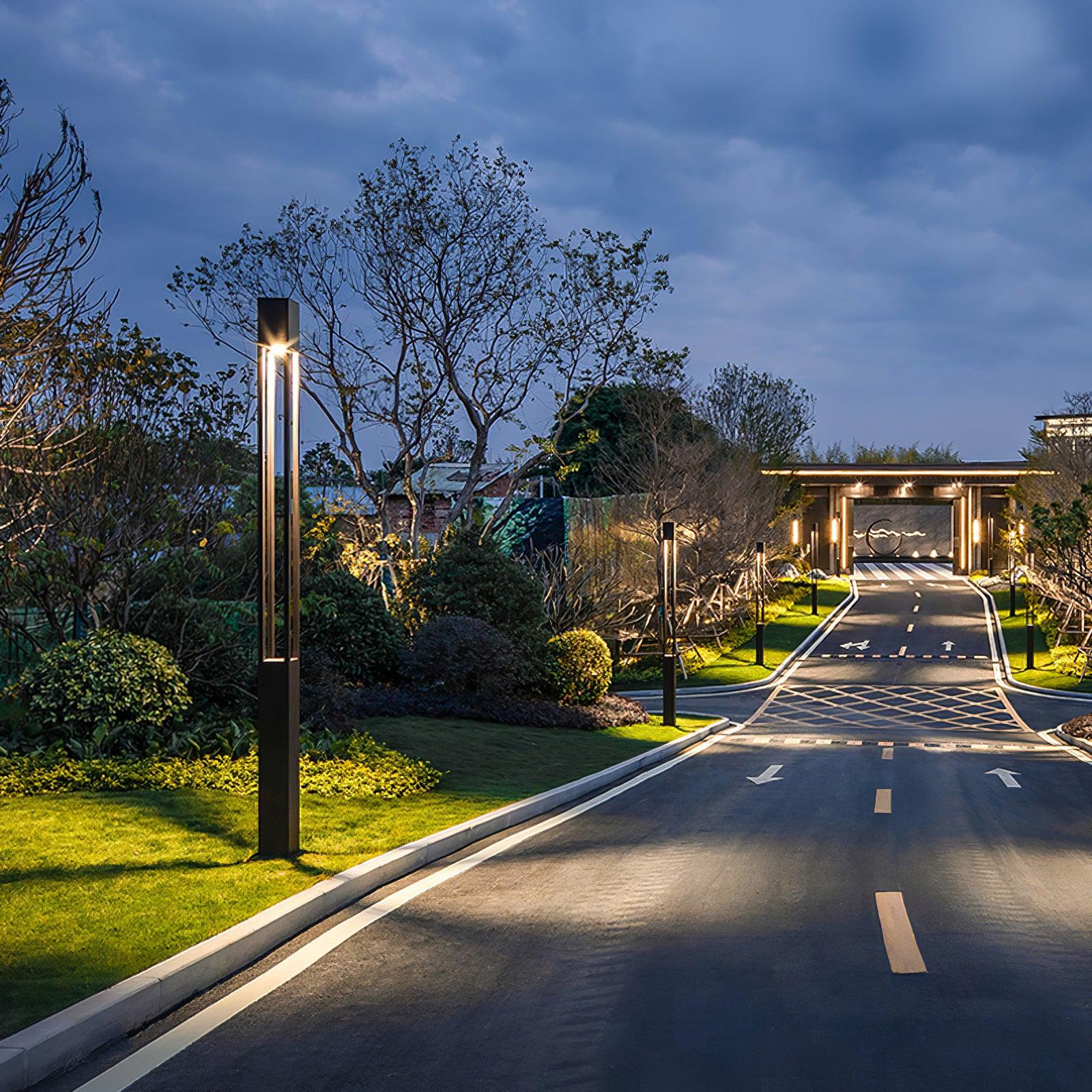 Modern Pole Outdoor Light - Geometric Post Garden Street Lamp