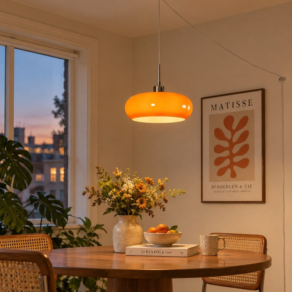 Potivus skulpturale Glas-Pendelleuchte mit Stecker