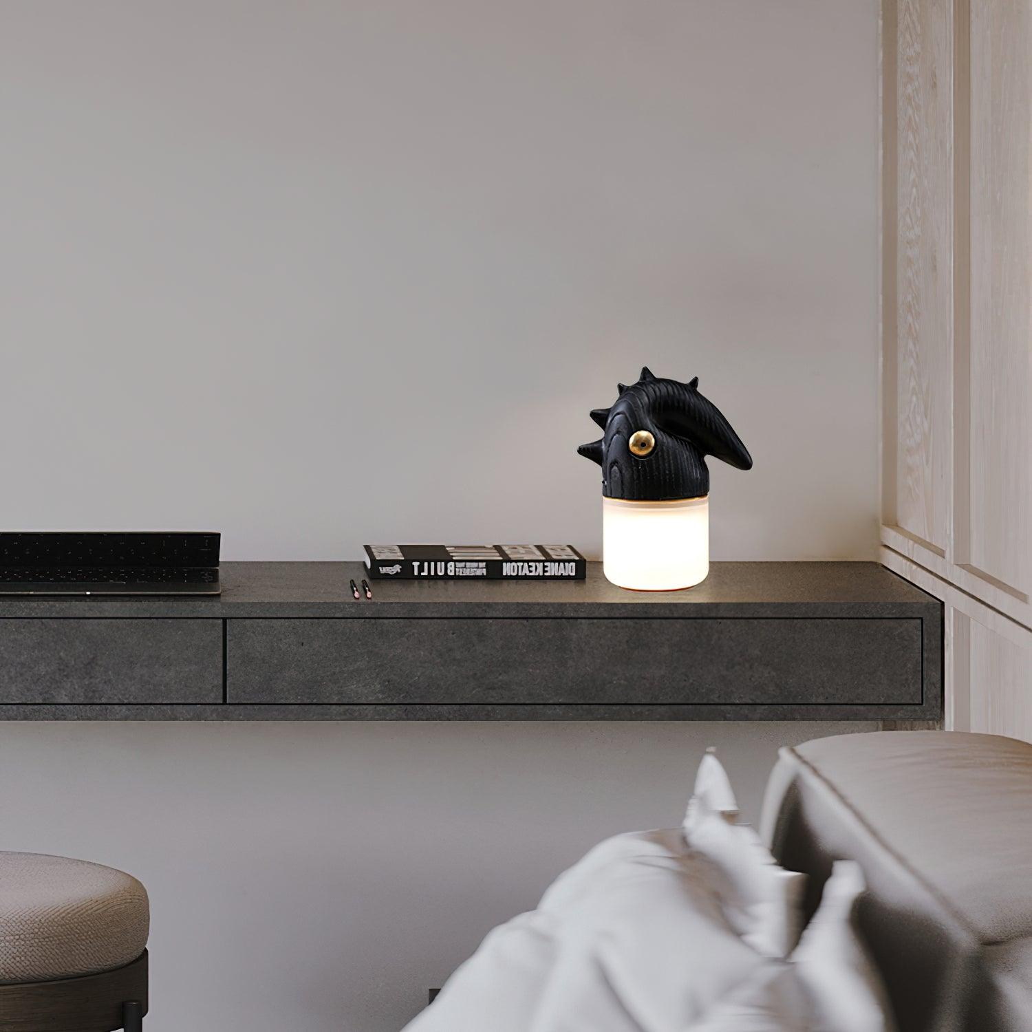 Tischlampe mit Akku - Dekoratives Rosshaarlicht fürs Schlafzimmer