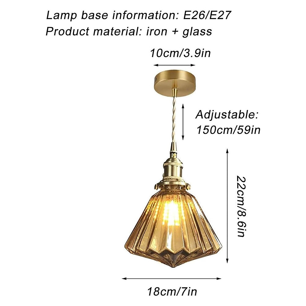 Brass Glass Pendant Light - Elevate Charm Fixture for Kitchen