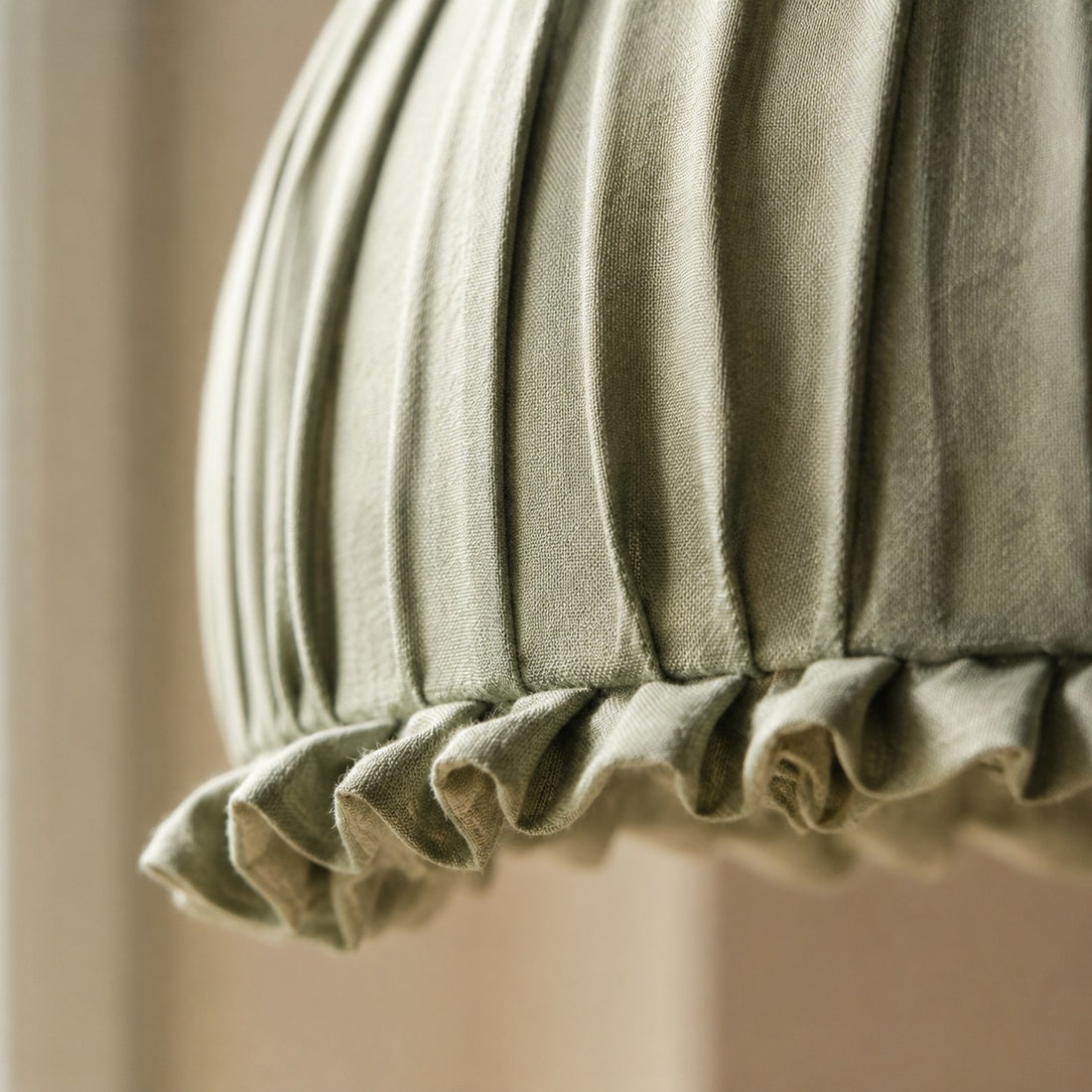 Ruched Fabric Pendant Light with Pleated Shade
