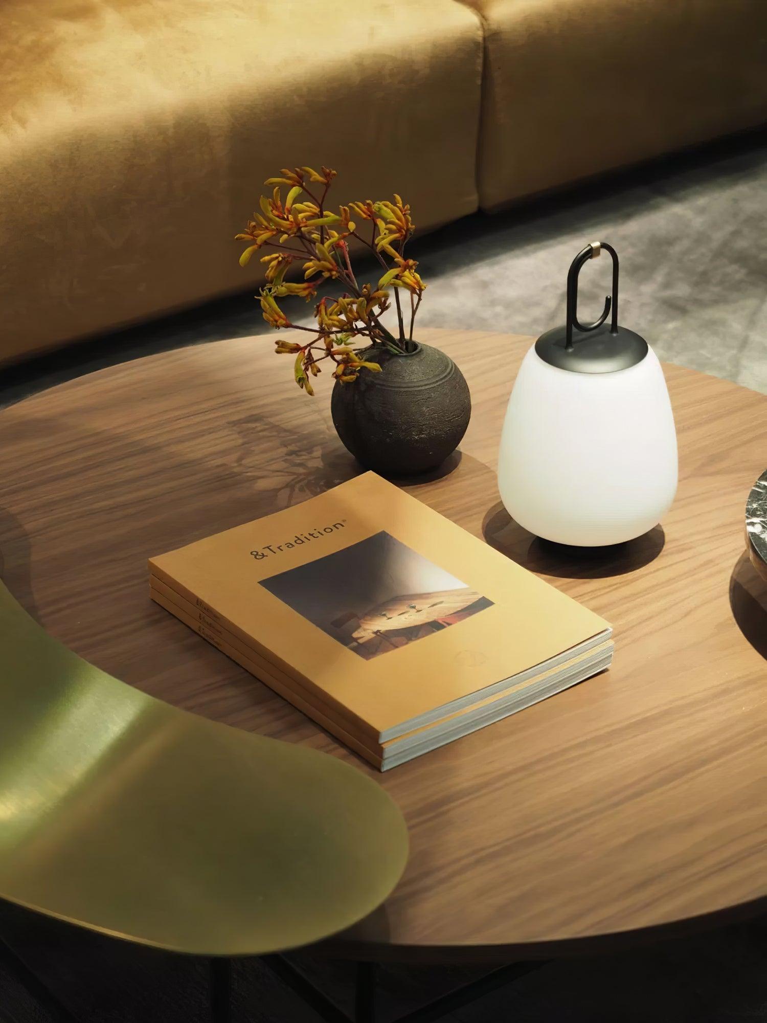 Lantern Table Lamp - USB Rechargeable Nordic Light for Indoor & Patio