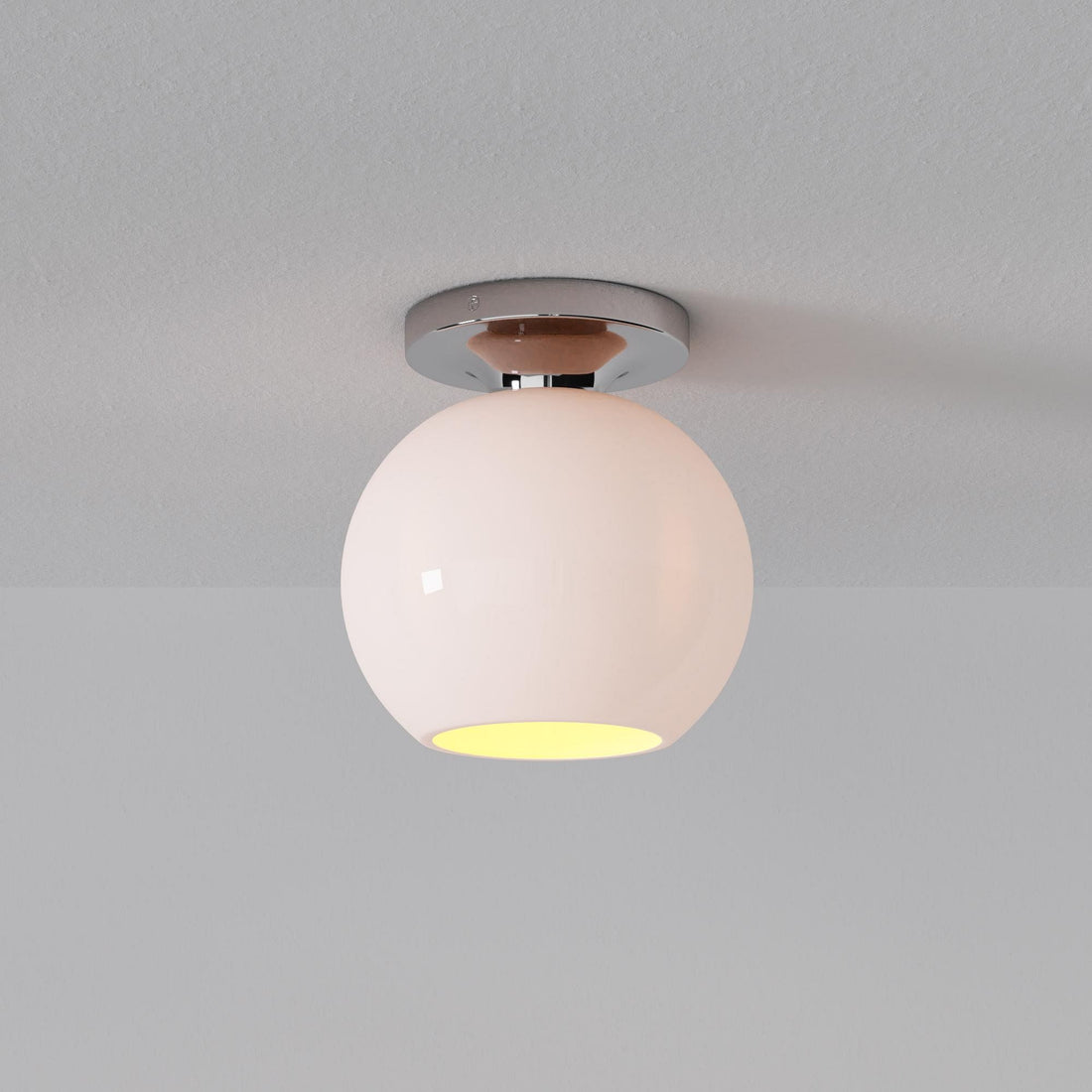 Selvion Modern Globe Ceiling Lamp - Damp-Rated Bathroom Lighting - Luxe Glass Shade