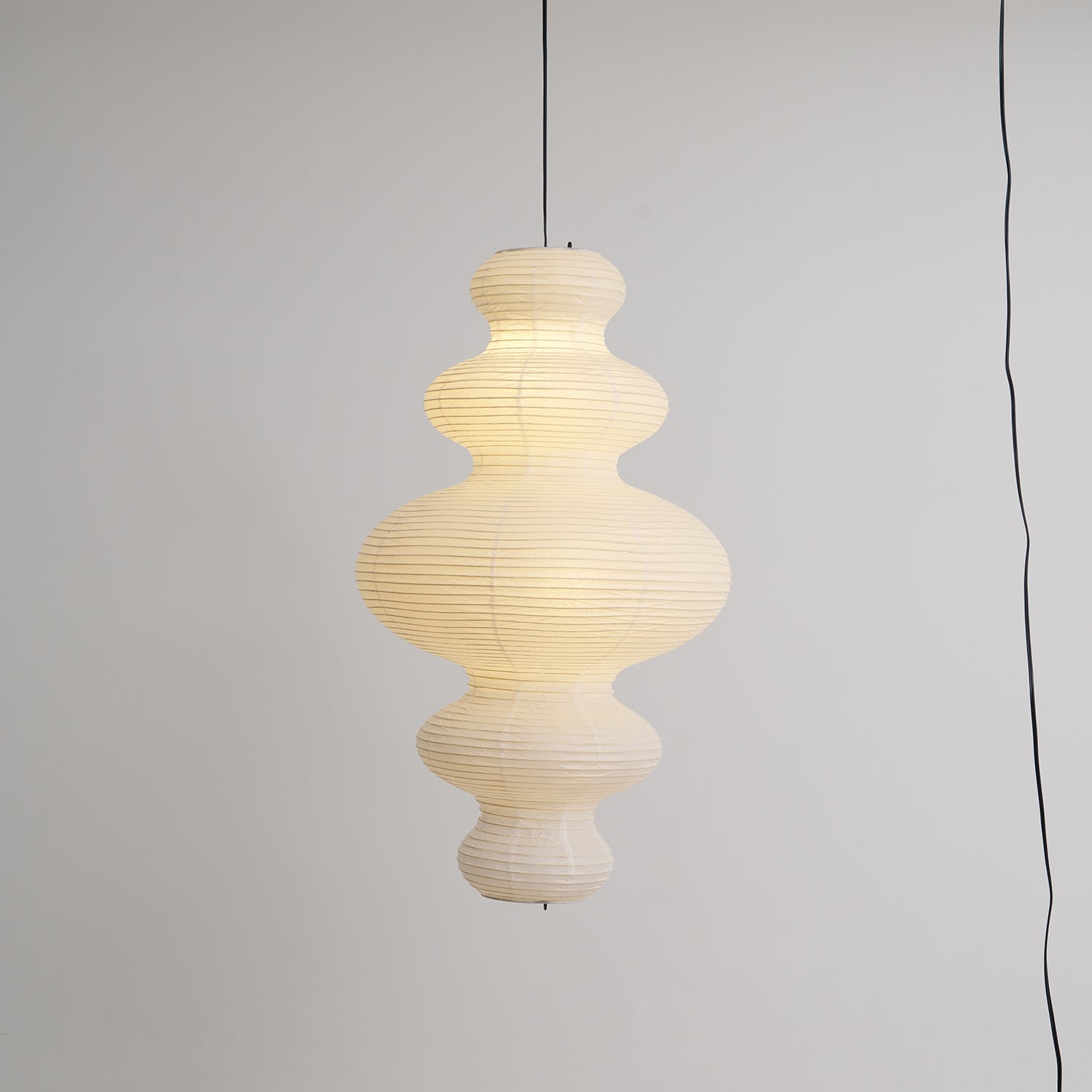 Luxurious Pendant Swag Lamp - Sculptural Rice Paper Lamp for Bedroom