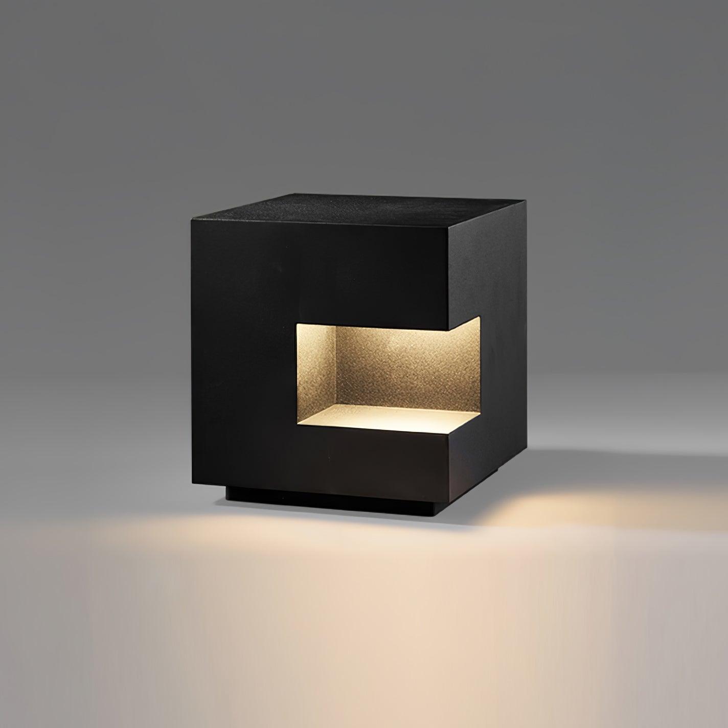 Cube Post Outdoor Light - Cube Outdoor Lamp Great for Courtyards