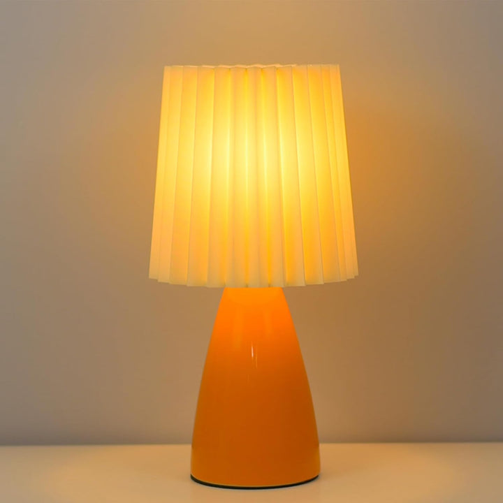 Modern Mini Table Lamp - Simple Fabric Shade with Metal Base