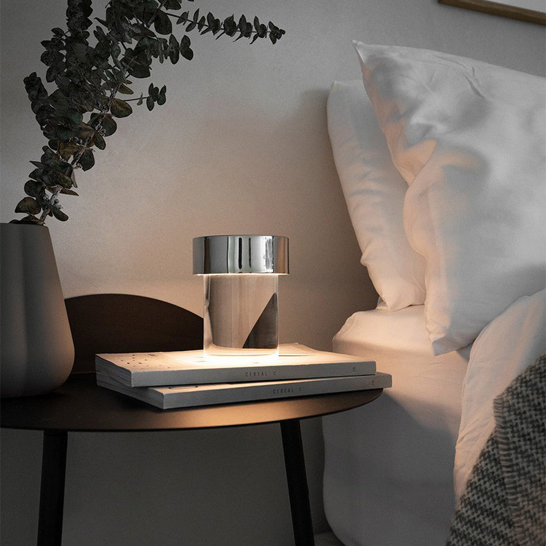 Tragbare Tischlampe – wiederaufladbare Glaslampe für Wohnzimmer und Schreibtisch