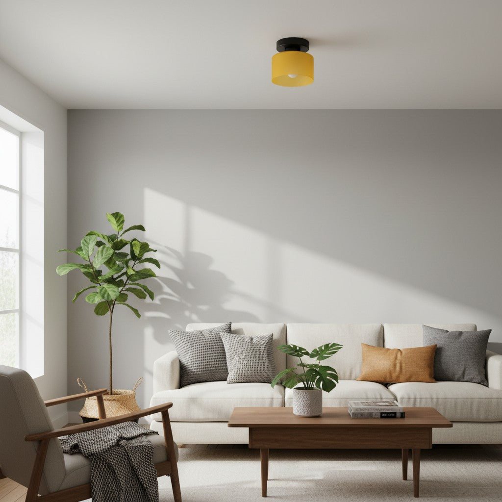 Moriglaze Sleek Cylinder Ceiling Lamp - Colourful Flush Mount Ceiling Light for Hallway