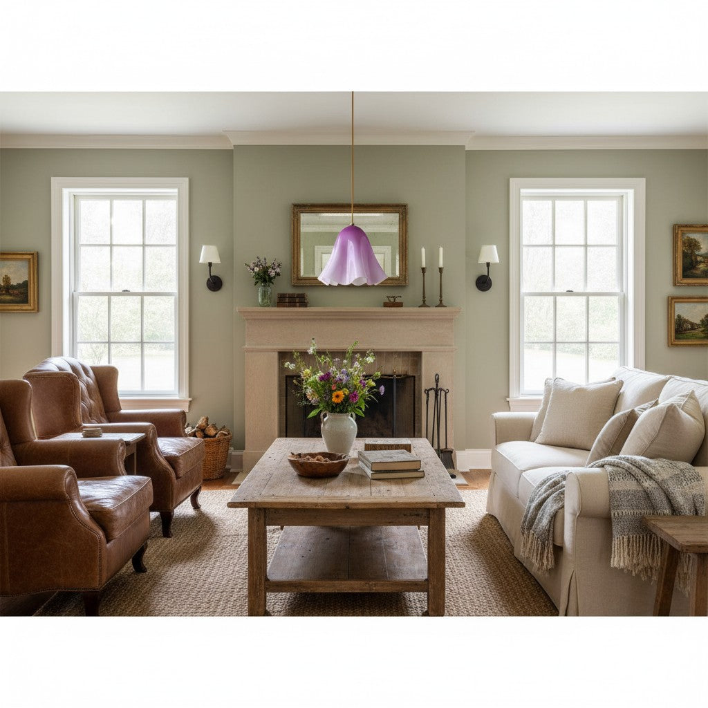 Bellina Kunstvolle Glas-Pendelleuchte – Moderne, von Blüten inspirierte Hänge-Deckenlampe