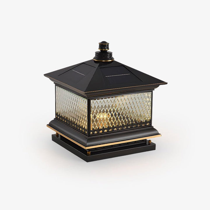 Diamond Solar Post Light - Elegant Glass Outdoor Lamp for Garden Pathways
