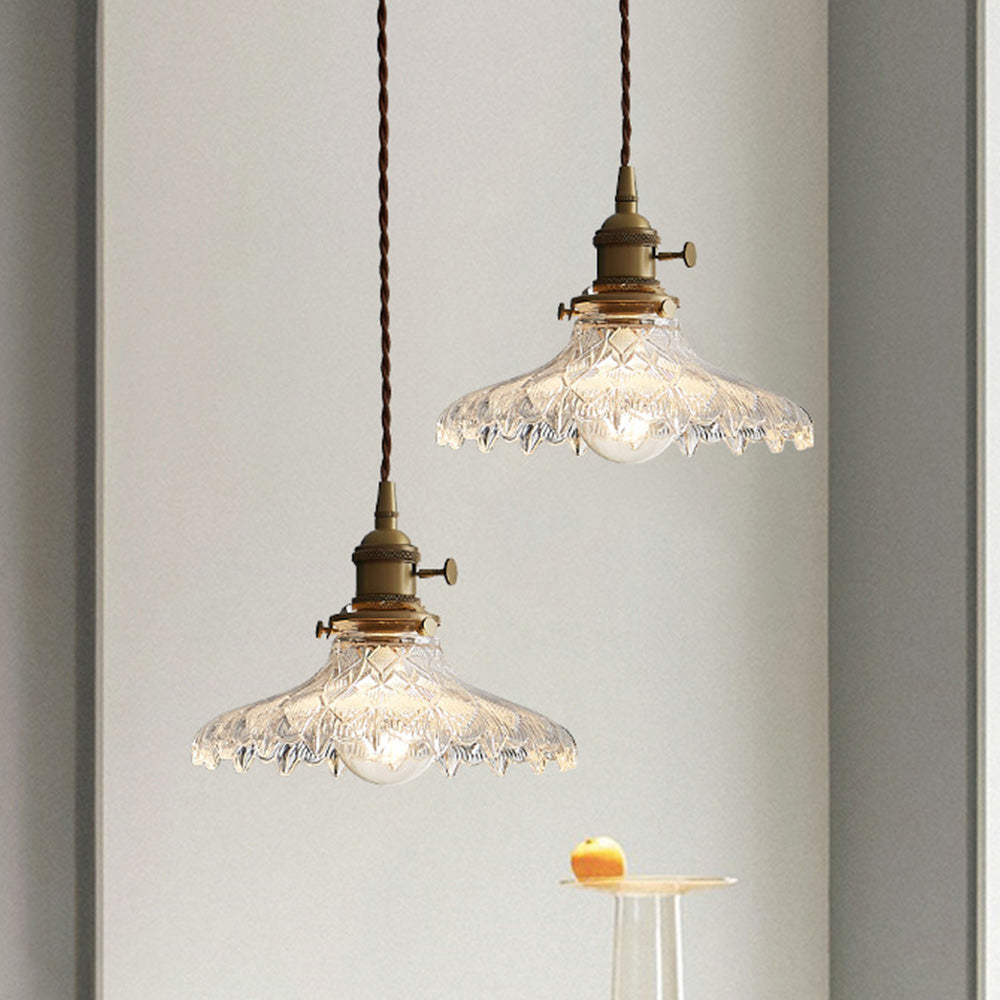 Small Glass Pendant Light - Modern Kitchen Island Lighting Minimalist