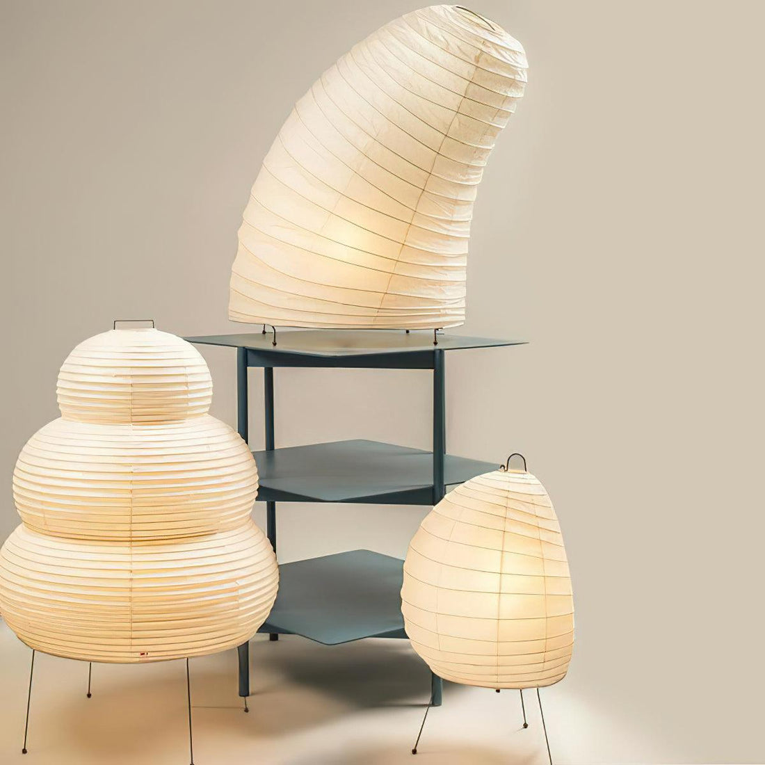 Japanisch inspirierte Papiertischlampe – Maulbeerpapierlampe fürs Schlafzimmer