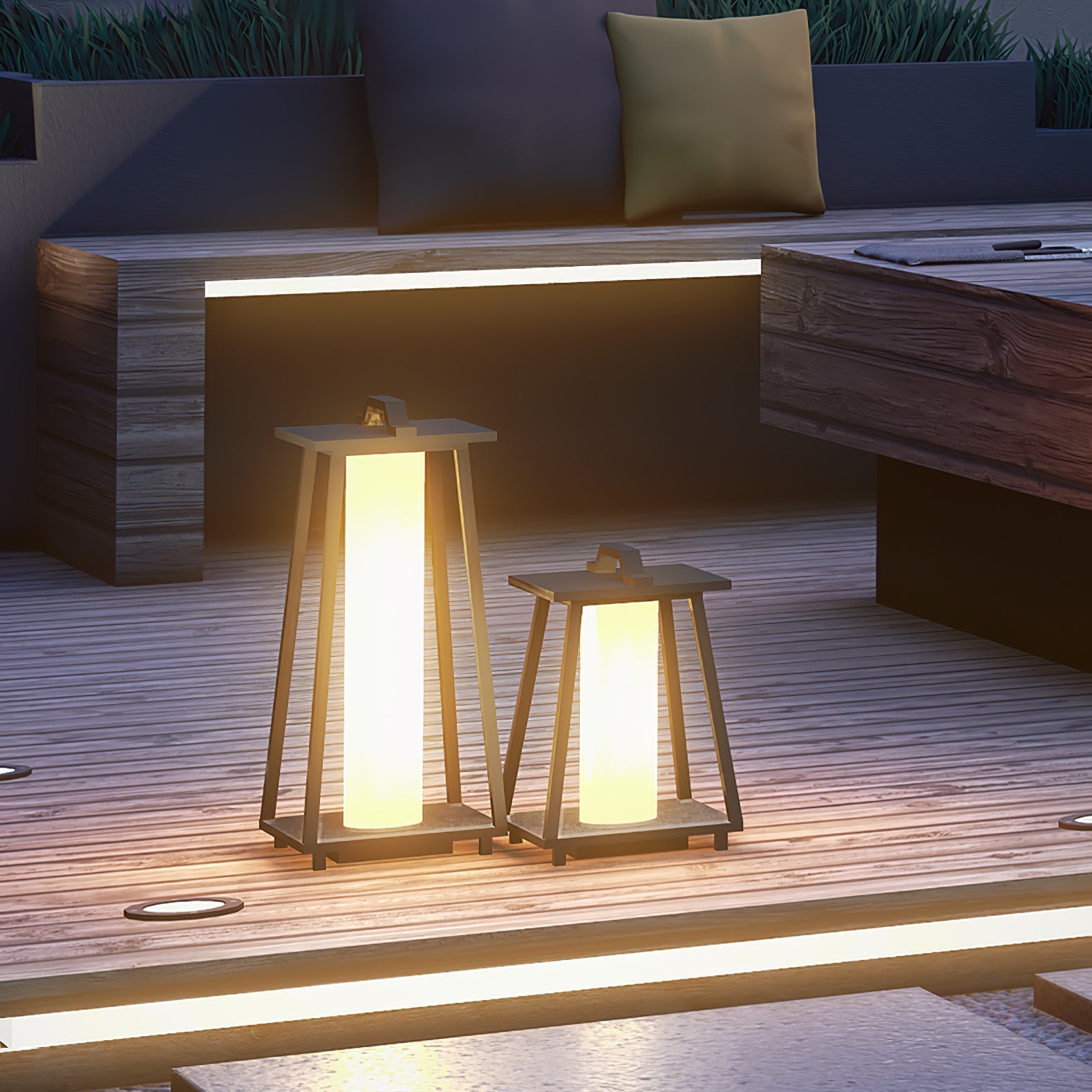 Acrylic Shade Light - Stainless Steel Portable Outdoor Lamp for Garden