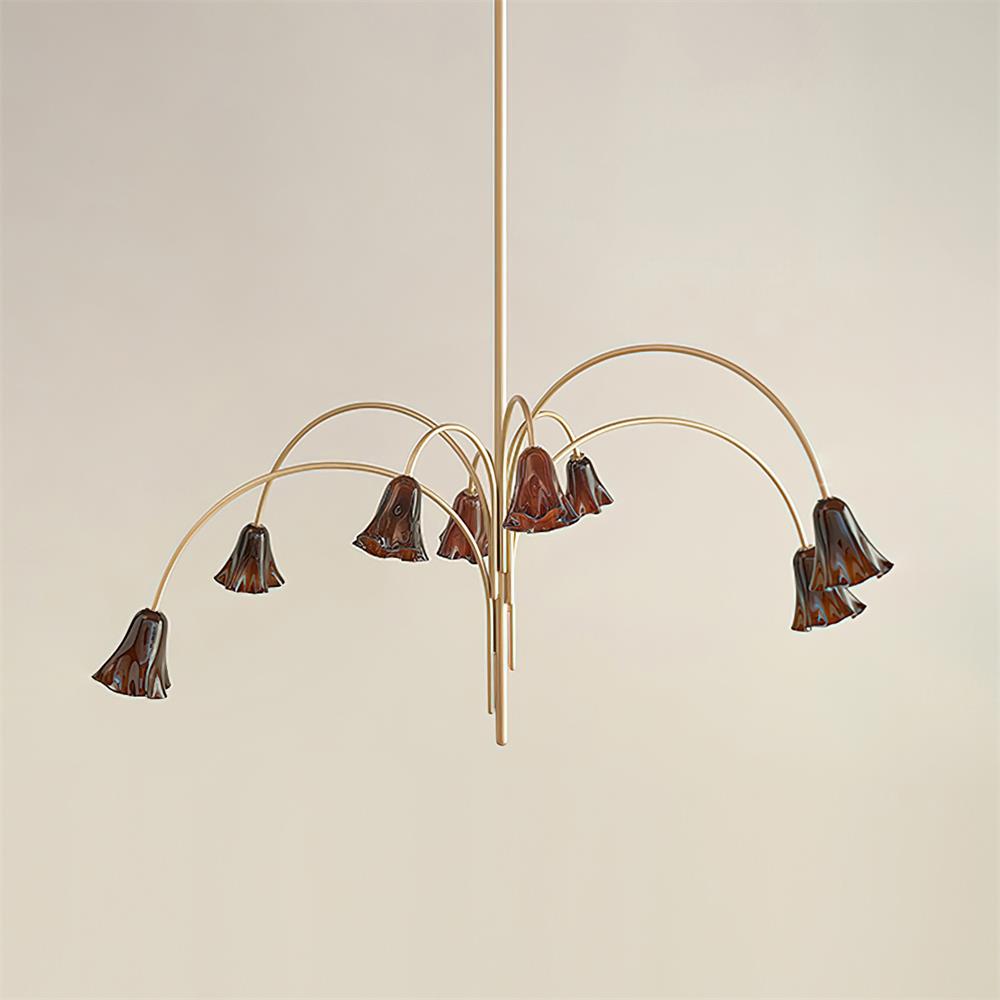 Bellina Moderner romantischer Kronleuchter – Botanisches Liliendesign mit Glasblumen