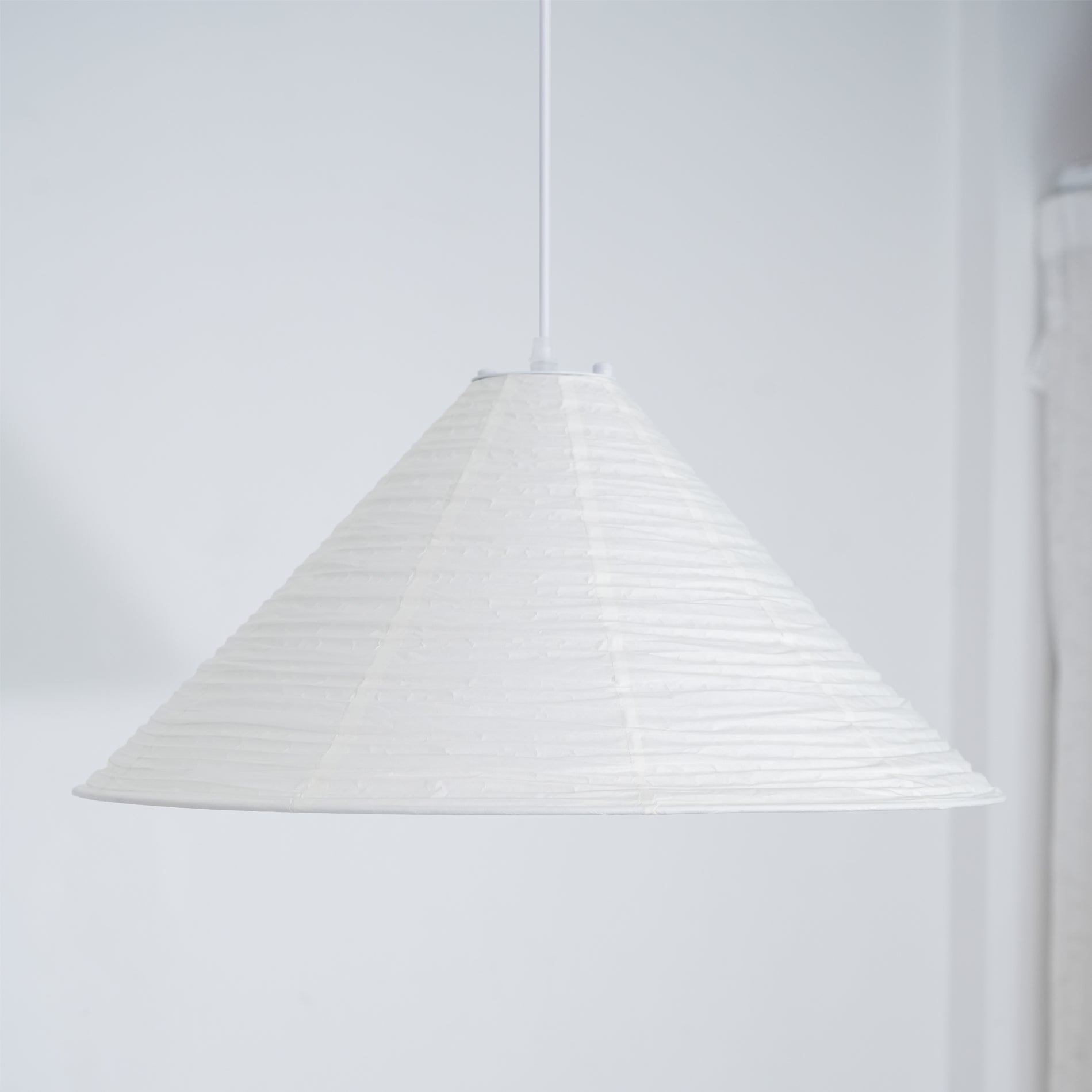 Washi Paper Pyramid Pendant Lamp - Handcrafted Light for Living Room