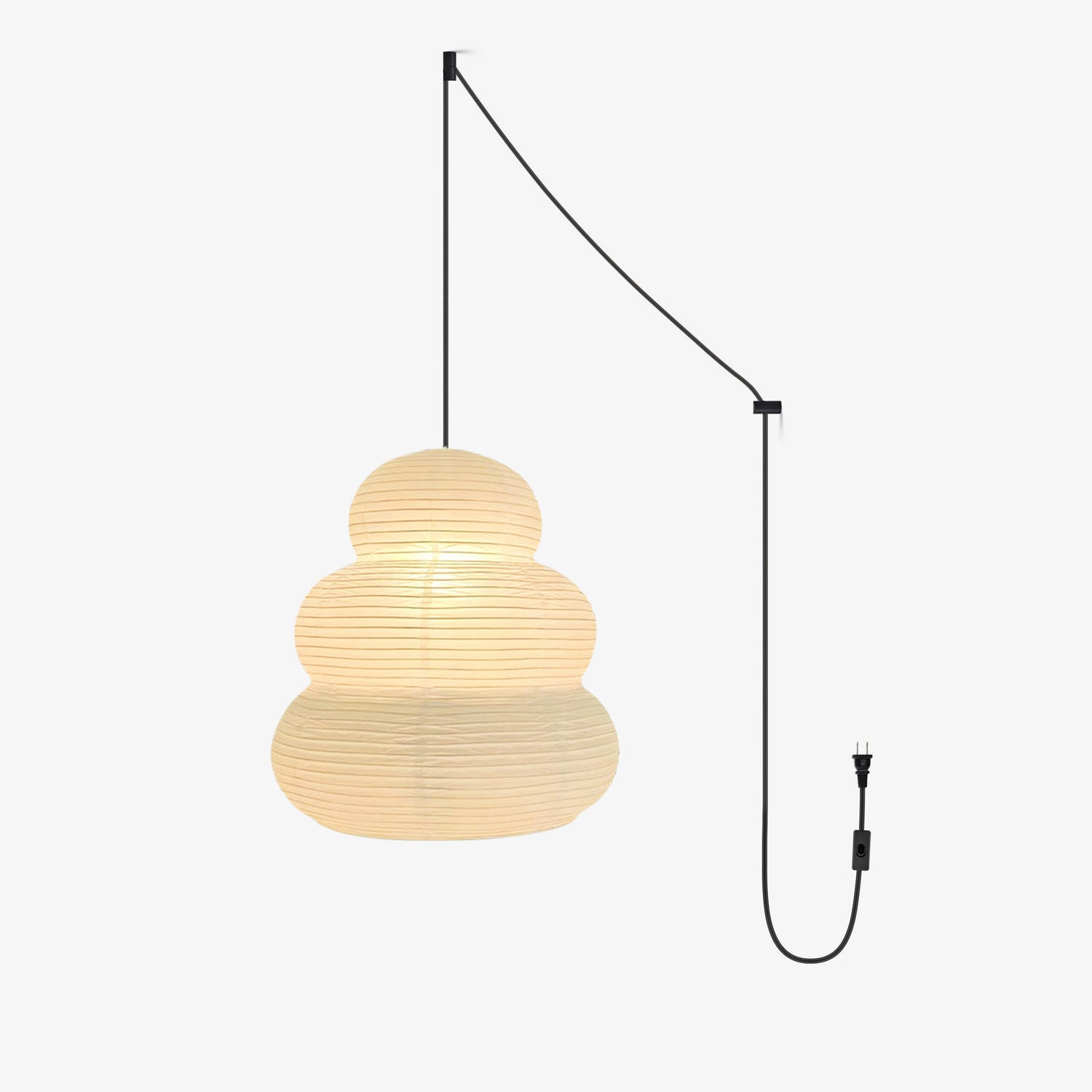 Rice Paper Swag Light - Mulberry Washi Paper Lamp for Bedroom
