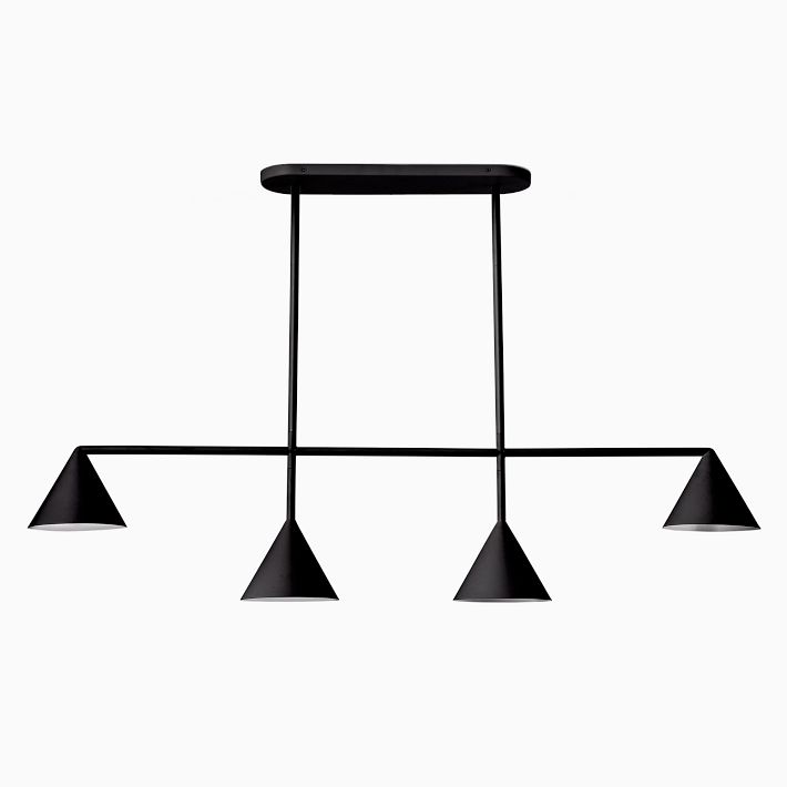 Brivana Modern Metal Chandelier - Black Cone Pendant Lamp for Office