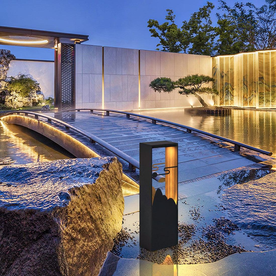 Modern Solar Outdoor Light - Square Lamp Stainless Steel for Garden