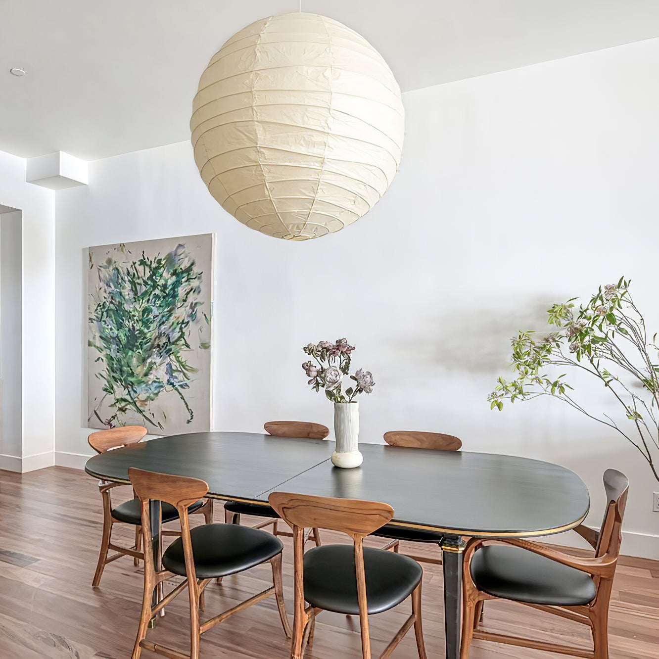 White Washi Paper Plug-In Pendant