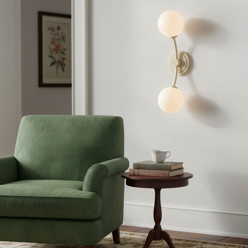 Arden Glass 2 Light Iron Wall Sconce - Modern Curved Design for Bathroom or Hallway