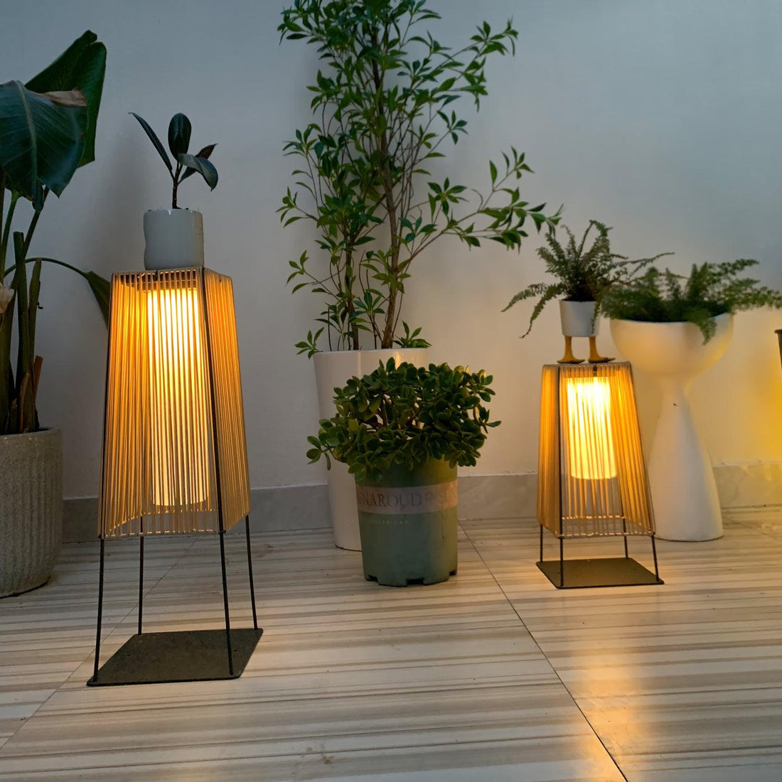Kunststoff-Rattan-Außenpfostenleuchte - Solar-Pfostenlampe Ideal