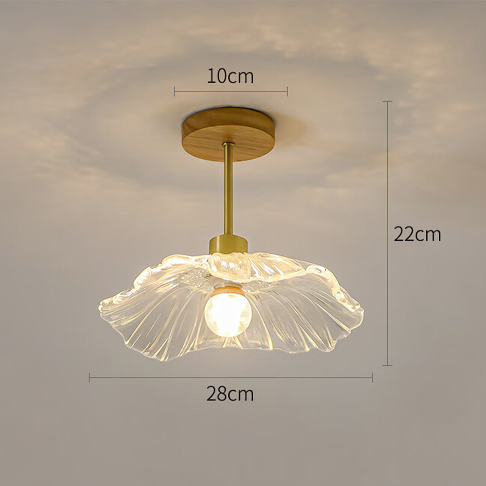 Flower Glass Ceiling Light - Elegant Floral Hallway Lighting