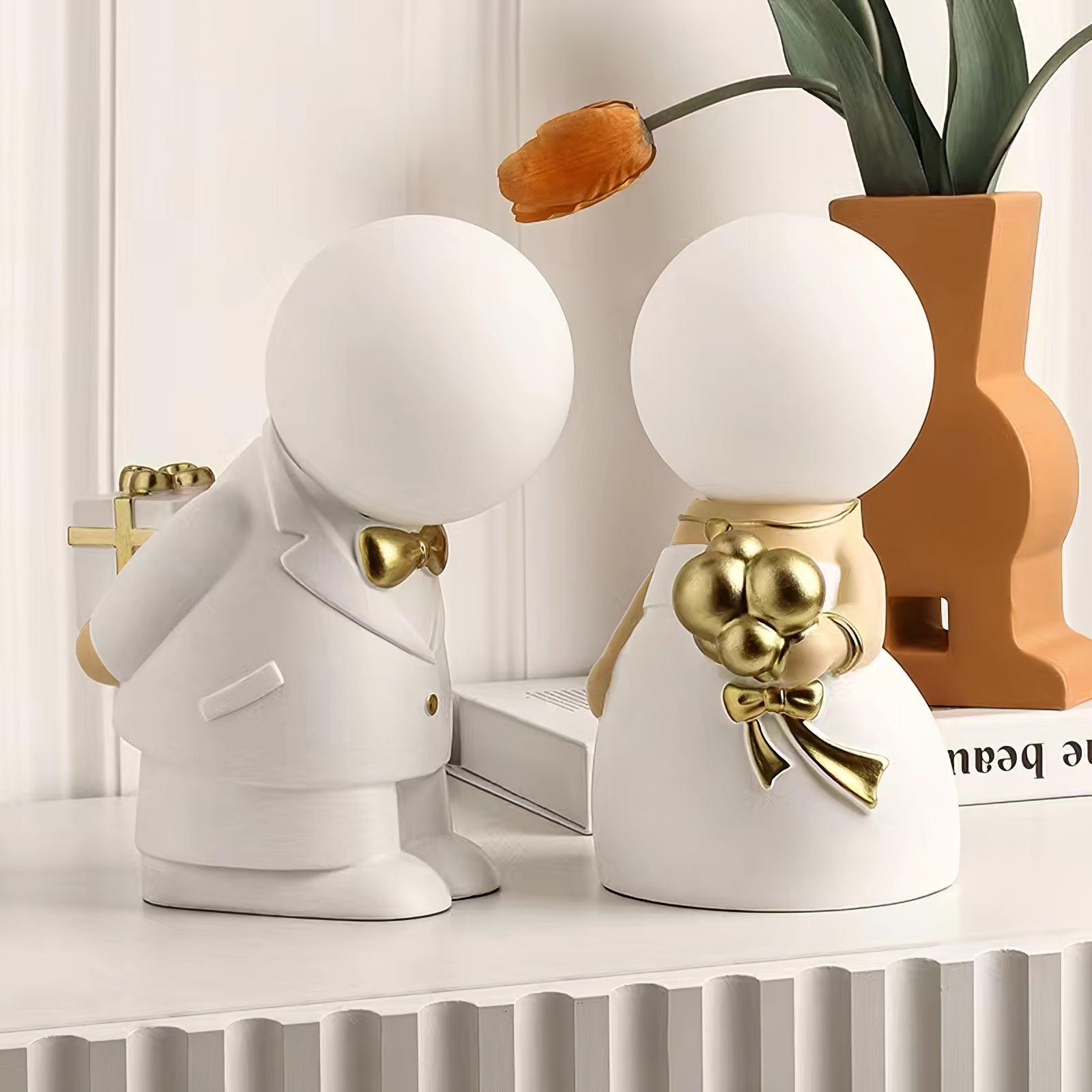 Tischlampe mit Hochzeitsfigur – wiederaufladbares LED-Licht für Veranstaltungen