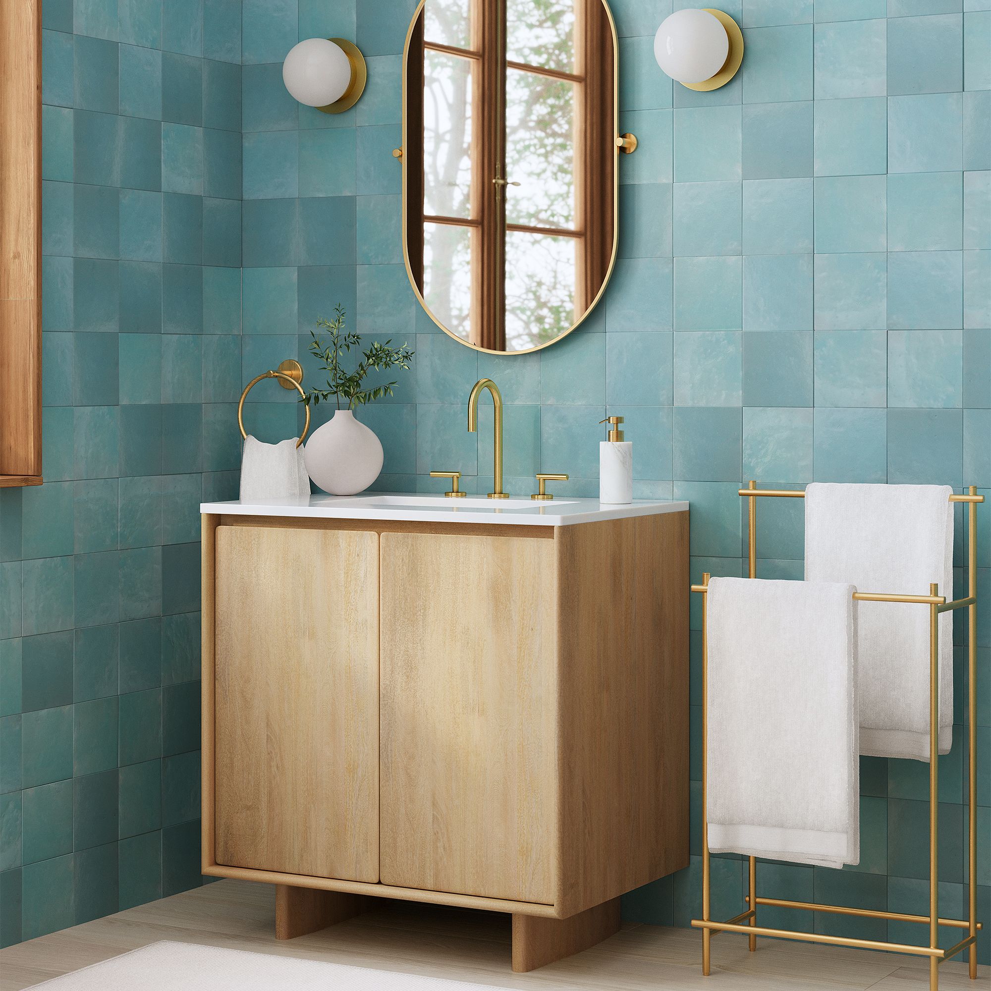 Rivolence Wall Sconce – Antique Brass Milk Glass Light