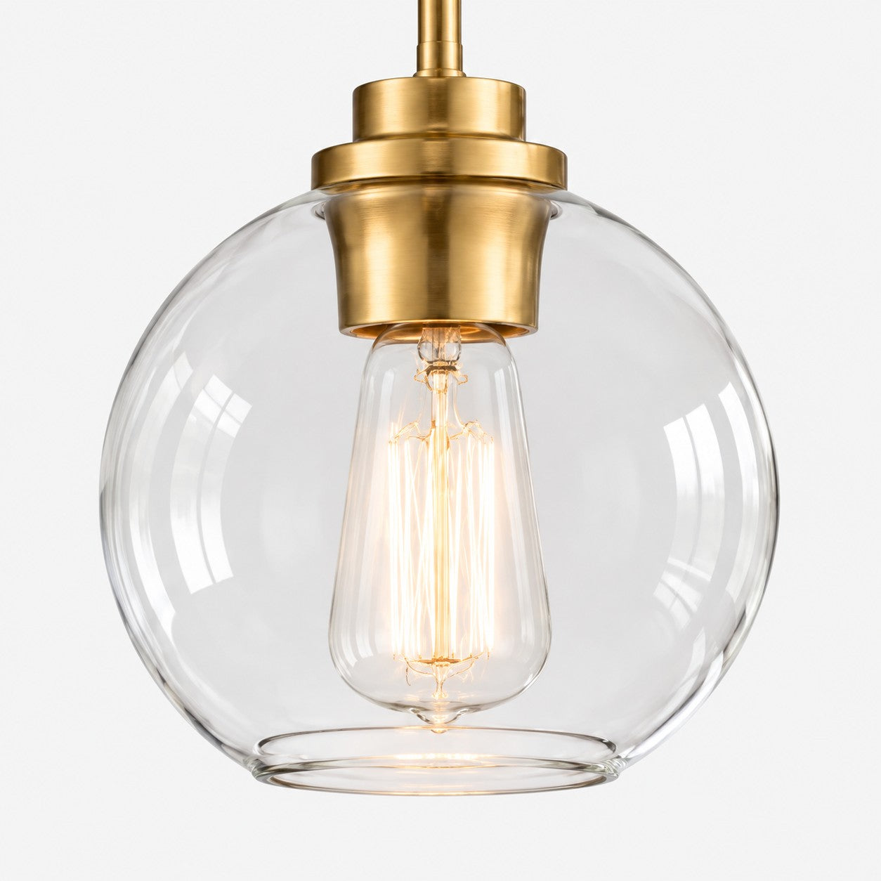 Modern Clear Glass Pendant Light for Kitchen Island and Foyer