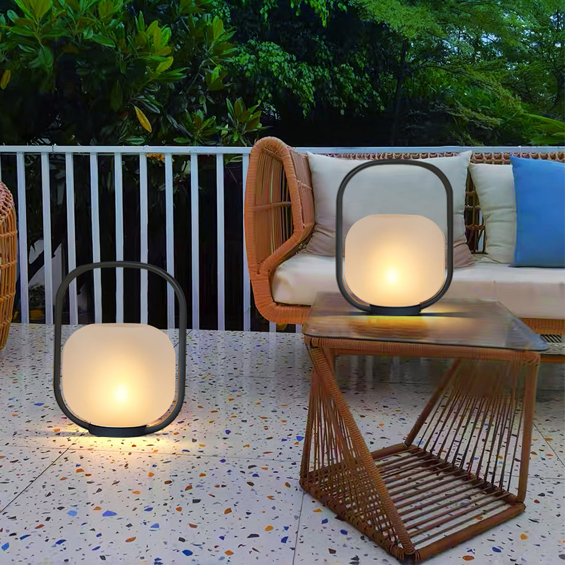 Tragbare Laterne Outdoor-Tischlampe - Wiederaufladbare Lampe für Balkon