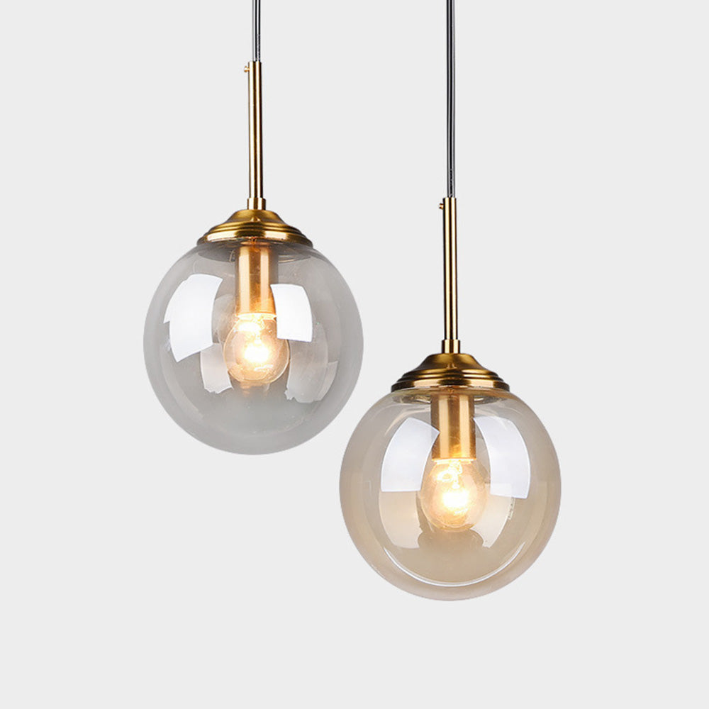 Nordic Glass Orb Pendant Light - Modern Ball Fixture for Dining Room
