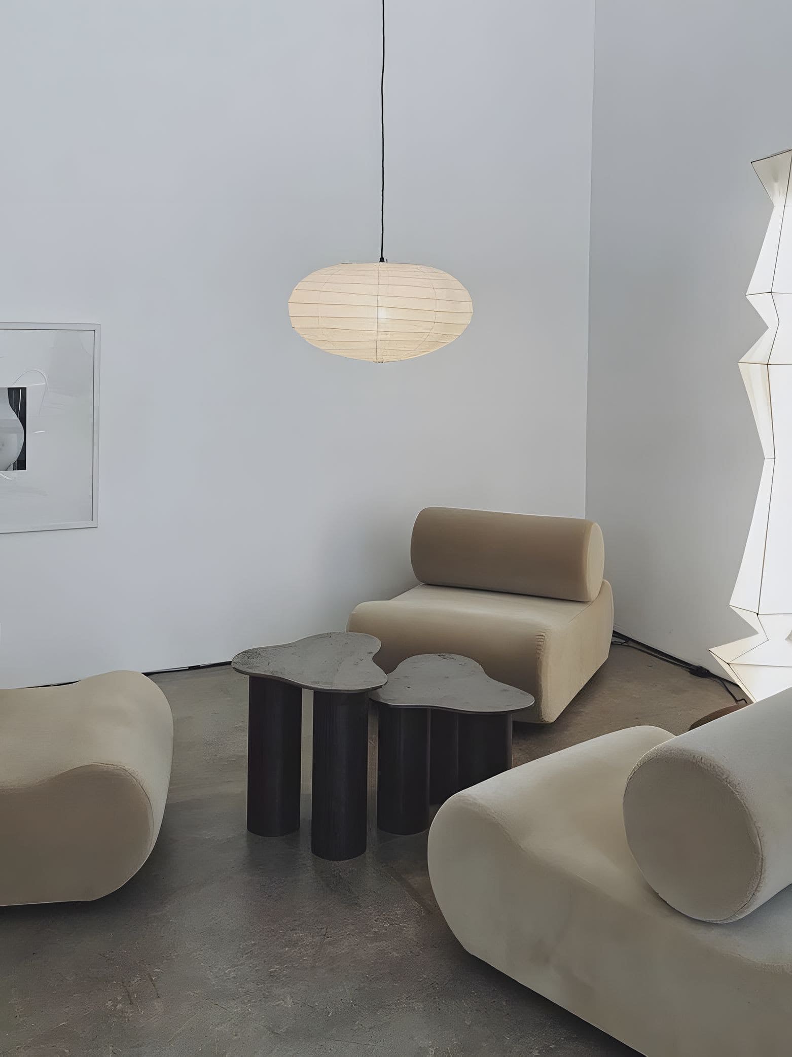 Washi Paper Pendant Lamp - Minimalist Japanese Light for Bedroom Decor