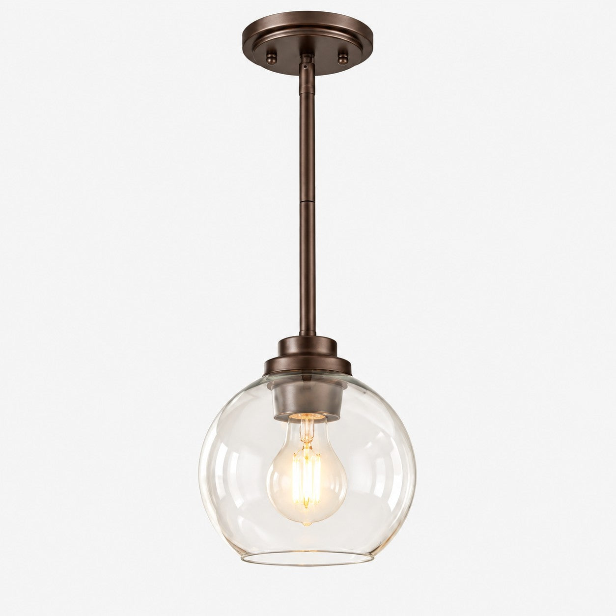 Modern Clear Glass Pendant Light for Kitchen Island and Foyer