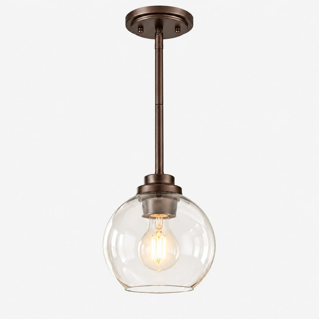 Modern Clear Glass Pendant Light for Kitchen Island and Foyer