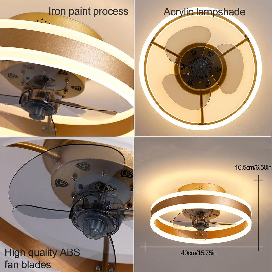 Ceiling Fan with Light – Round LED Modern Style for Bedroom Comfort