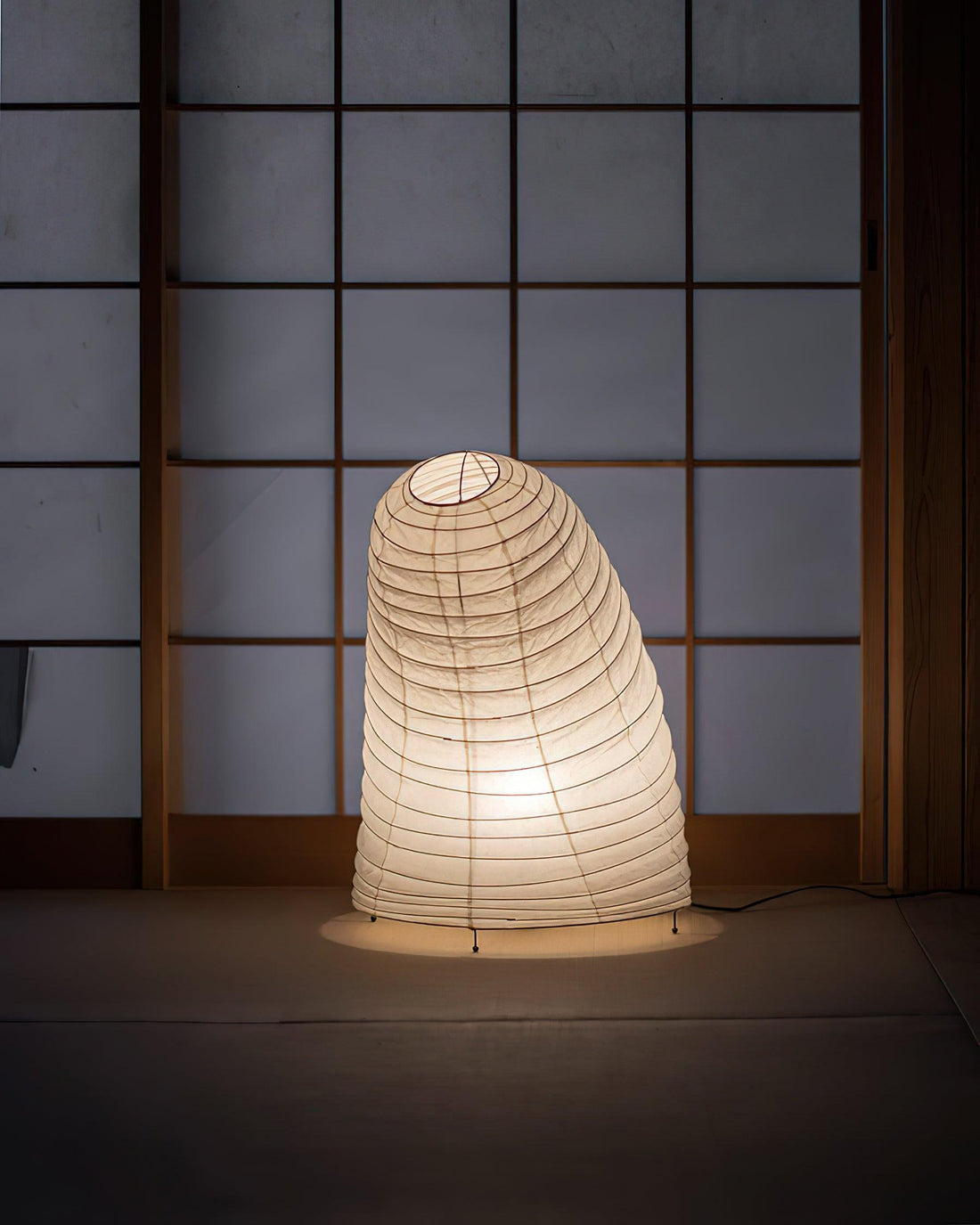 Japanisch inspirierte Papiertischlampe – Maulbeerpapierlampe fürs Schlafzimmer